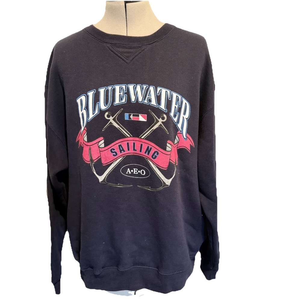 vintage American Eagle Outfitters blue "Bluewater Sailing" crewneck sweatshirt L